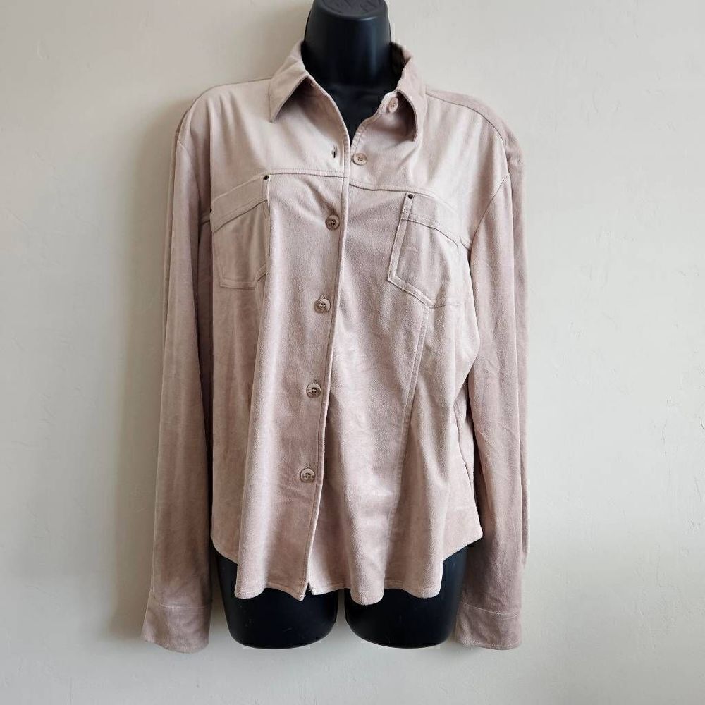 Vintage Tsunami Faux Suede Button Up Shirt